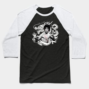 Bruce Lee in Enter The Dragon (White Version) Baseball T-Shirt
